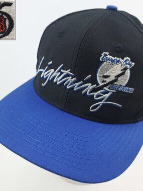 Tampa Bay Lightning Vintage Snapback Hat 90s Game NHL 75th Anniversary
